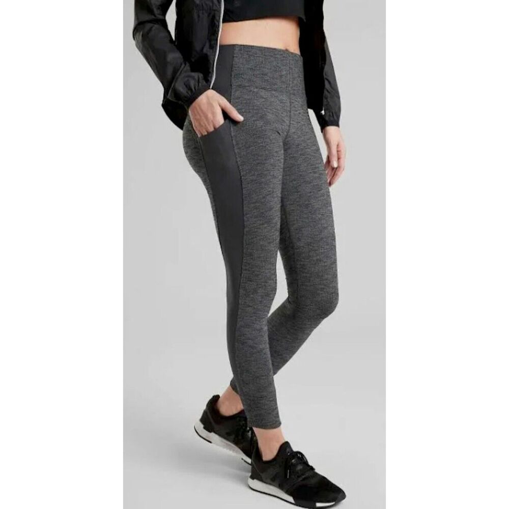 Athleta Excursion Hybrid Tight, Black Heather SIZE MEDIUM